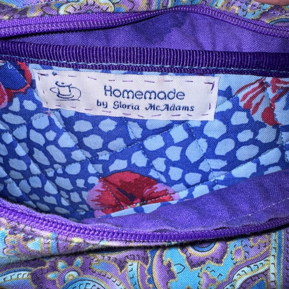 Homemade by Gloria McAdams a Purple & Gold Paisley Bag/wristlet/crossbody - Picture 4 of 8